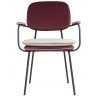 Стул с подлокотниками и контрастным кантом pea, велюр, бордовый/бежевый (77103)