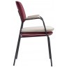 Стул с подлокотниками и контрастным кантом pea, велюр, бордовый/бежевый (77103)