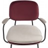Стул с подлокотниками и контрастным кантом pea, велюр, бордовый/бежевый (77103)