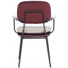Стул с подлокотниками и контрастным кантом pea, велюр, бордовый/бежевый (77103)