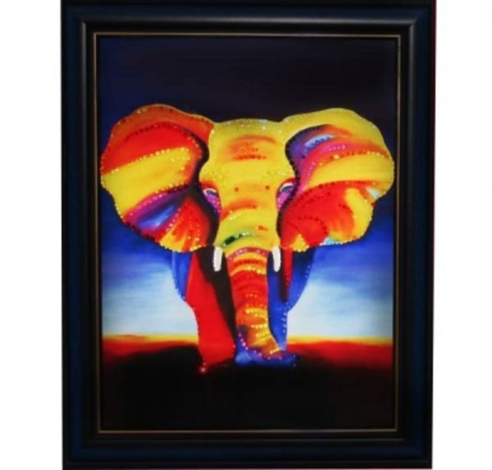 Картина Слон с кристаллами Swarovski (1495)