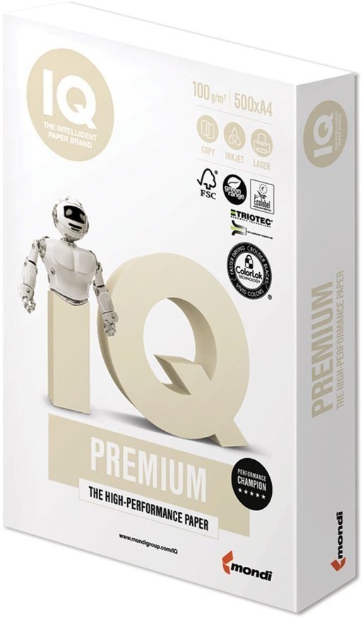 Бумага для цветной печати IQ Premium А4, 100 г/м2, 500 листов (65364)
