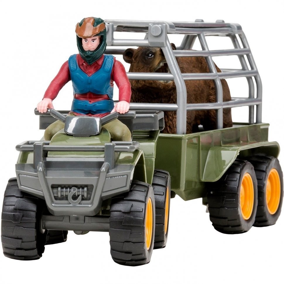 Набор фигурок серии "На ферме": Перевозка животных (машинка игрушка, фермер, медведь) (ММ205-021)
