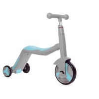 Детский самокат-беговел с музыкой 3в1 (самокат, беговел, велосипед) - FL-868 серо-синий
