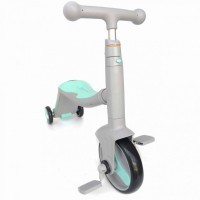 Детский самокат-беговел с музыкой 3в1 (самокат, беговел, велосипед) - FL-868 серо-синий