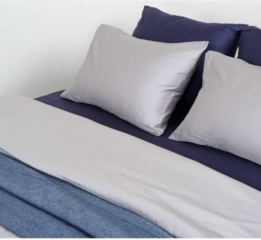 Набор из двух наволочек из сатина светло-серого цвета из коллекции essential, 50х70 см (66430)