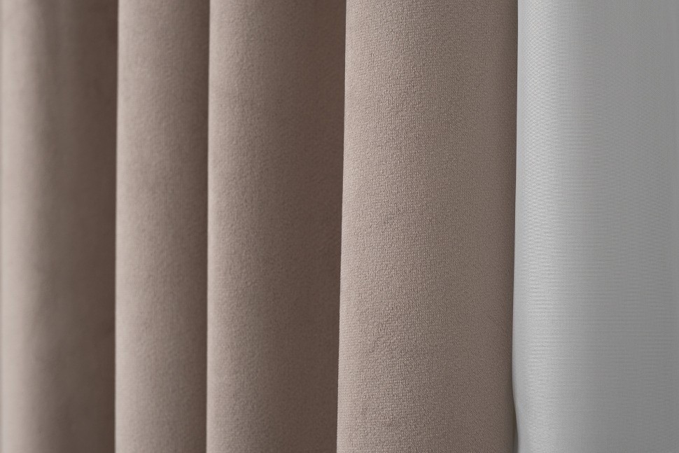 Портьера Silkу бежевая  димаут 275*260 (TT-00014864)