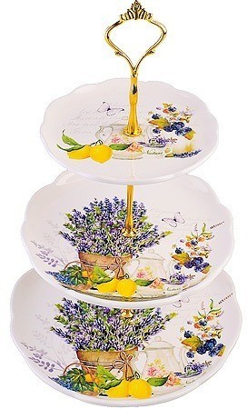 Конфетница 3-х ярусная Утренняя свежесть LORAINE (60199)