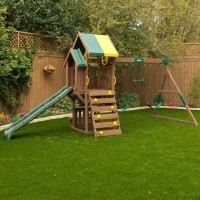 Уличная игровая площадка для детей (горка, качели, песочница, скалодром, лестница, 2 этажа) (F29205_KE)