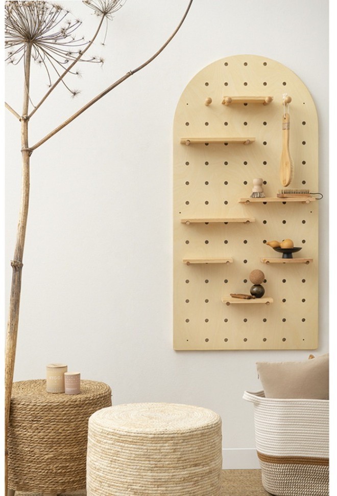 Пегборд shely, 60х120 см, светлое дерево (74816)