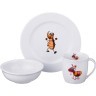 Набор посуды на 1 персону 3 пр. "зверята": кружка 300мл+тарелка 21,5см + салатник 15см. DUBI (606-835)