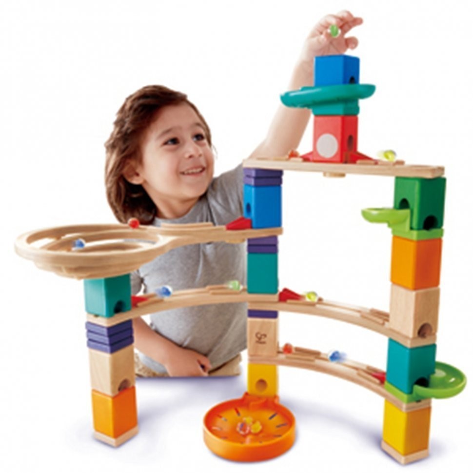 Деревянный конструктор лабиринт для детей "Кульминация" с шариком и переходами (E6020_HP)