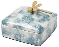 Шкатулка голубая со стрекозой 13*13*9см (TT-00010206)