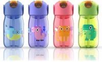 Бутылочка детская с силиконовой соломинкой 415 мл зелёная (66307)