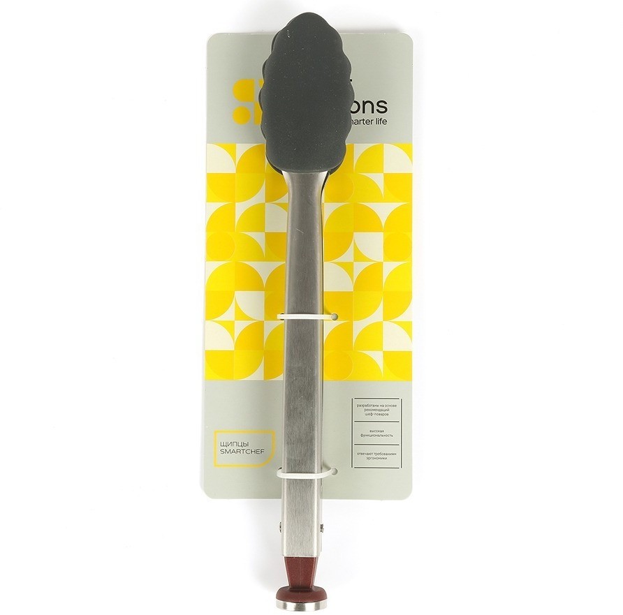 Щипцы кухонные smartchef, 33,5 см, серо-бордовые (76657)