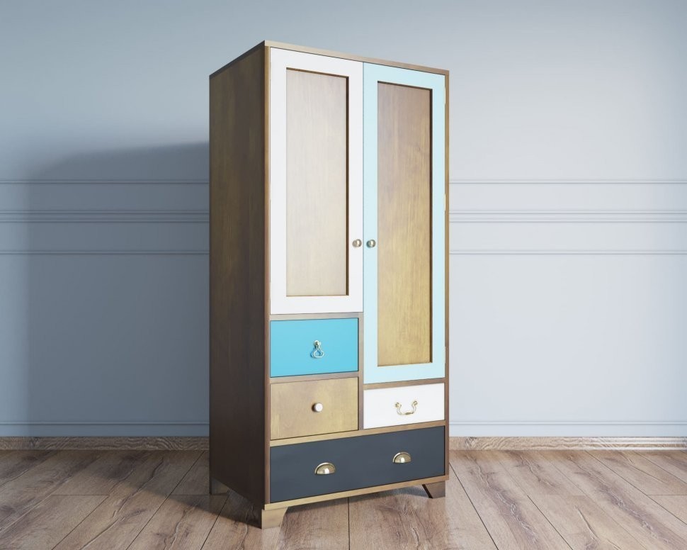 Шкаф Aquarelle двухдверный с ящиками арт RE27S-ET