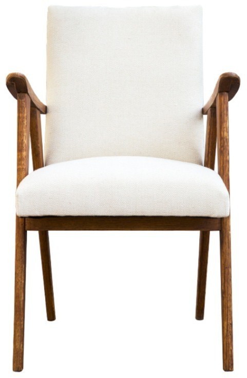 Полукресло Тайлер SE-20012-OAK/FB-192, каркас массив дуба, обивка лен, natural oak/beige, ROOMERS FURNITURE