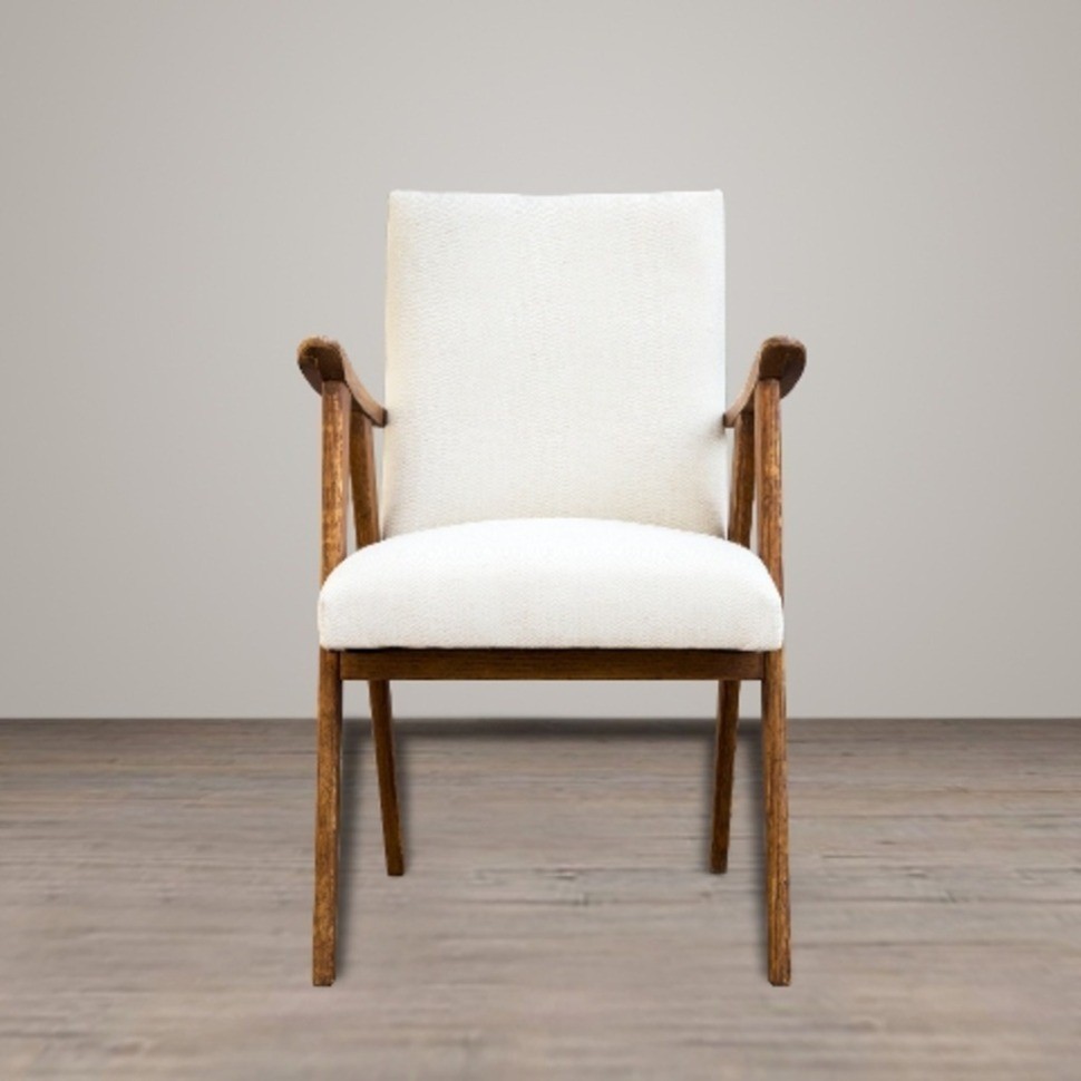 Полукресло Тайлер SE-20012-OAK/FB-192, каркас массив дуба, обивка лен, natural oak/beige, ROOMERS FURNITURE