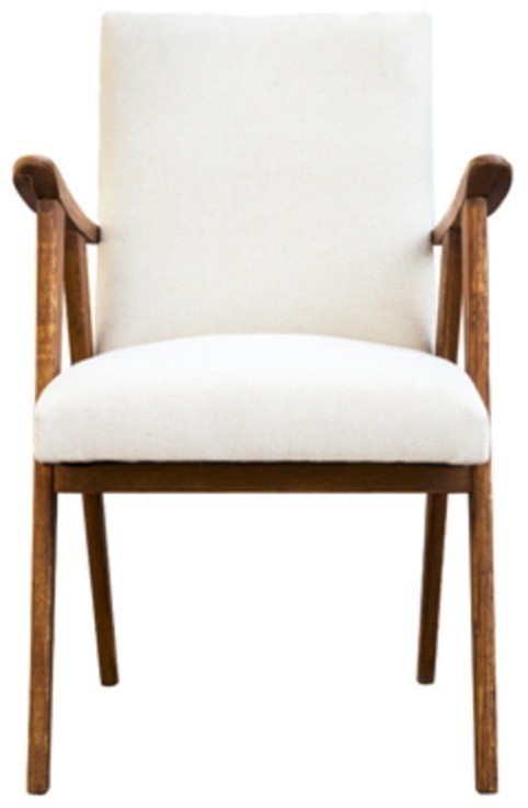 Полукресло Тайлер SE-20012-OAK/FB-192, каркас массив дуба, обивка лен, natural oak/beige, ROOMERS FURNITURE