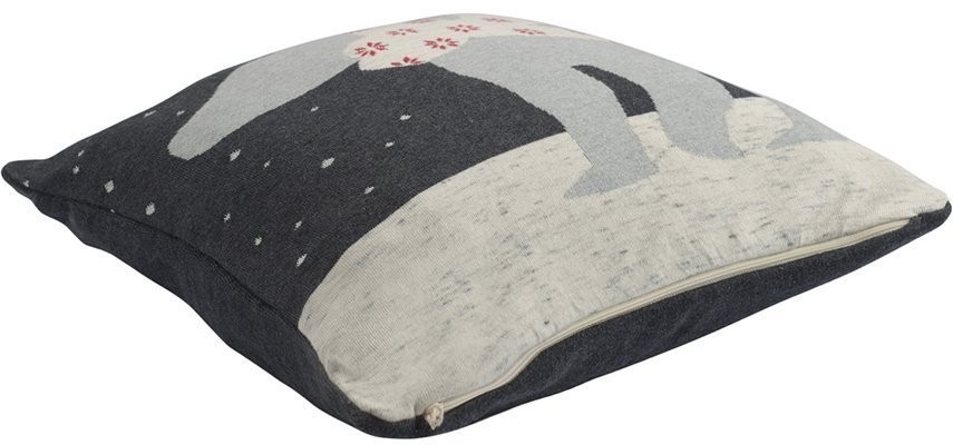 Чехол на подушку вязаный с новогодним рисунком polar bear из коллекции new year essential, 45х45 см (69851)