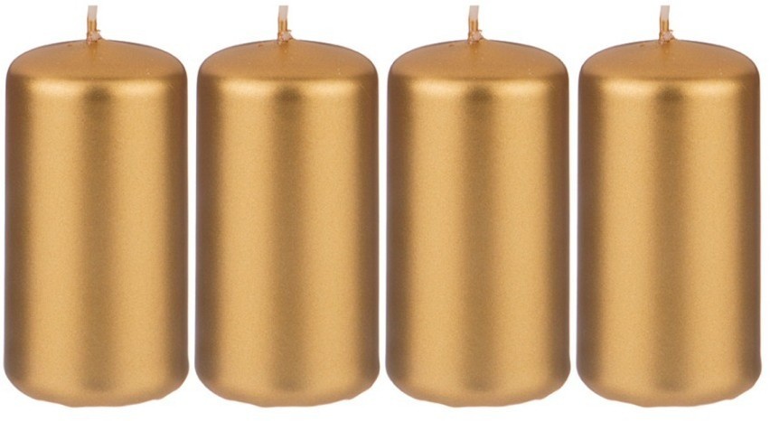 Набор свечей из 4 штук d4*7 см золотой металлик (TT-00013613)