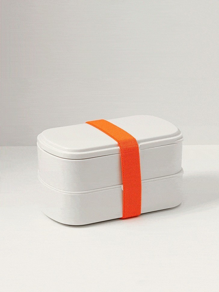 Ланч-бокс с приборами food time, 1 л, молочный (79039)