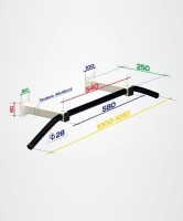 Турник настенный Slim 1, разборный, d=28 мм, ширина 100 см, вынос 25 см (979660)