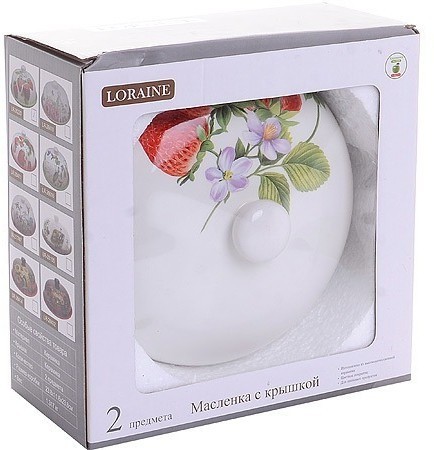 Блюдо для блинов с крышкой Клубника LORAINE (26220)