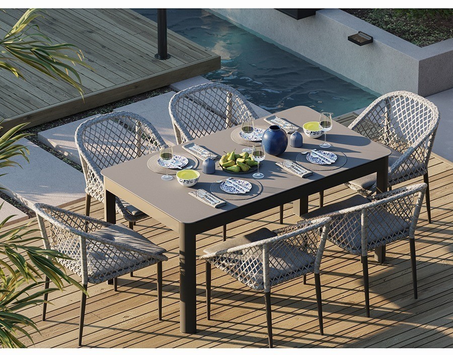 Стол обеденный leif, 160х90 см, серо-бежевый (75811)