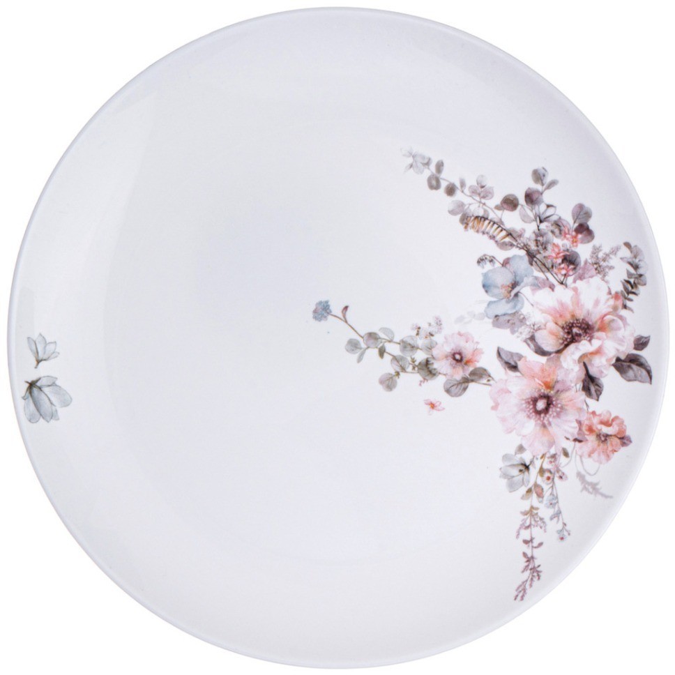 Набор столовый agness flower symphony 19пр: 24см/21,5см/15см /19см (598-077)