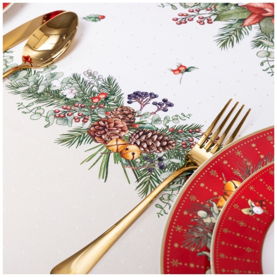 Скатерть "celebration" 140х300см ,бежевый,100% хлопок с пропиткой,твил Lefard (850-734-25)