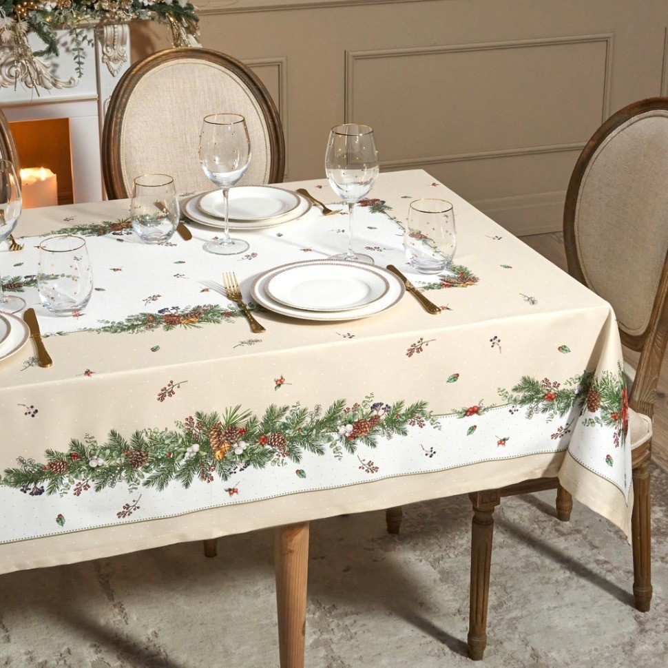 Скатерть "celebration" 140х300см ,бежевый,100% хлопок с пропиткой,твил Lefard (850-734-25)