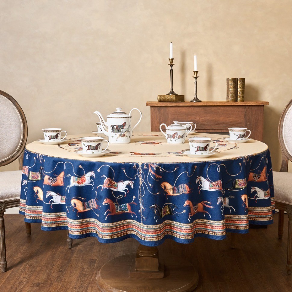 Скатерть круглая "passage" 220см ,бежевый, 100% хлопок,твил,пропитка Lefard (850-758-26)