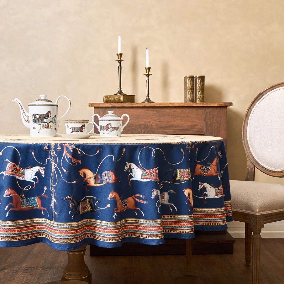 Скатерть круглая "passage" 220см ,бежевый, 100% хлопок,твил,пропитка Lefard (850-758-26)