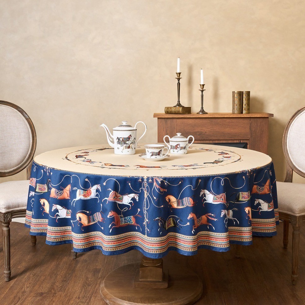 Скатерть круглая "passage" 220см ,бежевый, 100% хлопок,твил,пропитка Lefard (850-758-26)