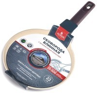 Сковорода блинная с антипригарным покрытием pfluon marble, 22*4,3 см Agness (902-106)