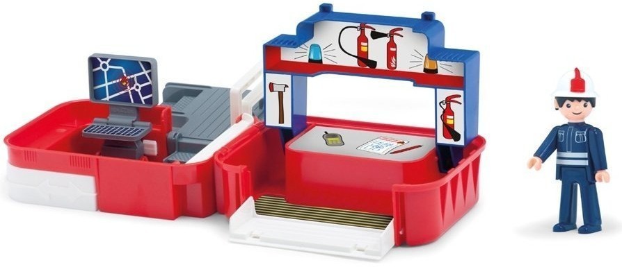 Игровой набор пожарная станция с фигуркой пожарного в чемоданчике (32218EF-CH)