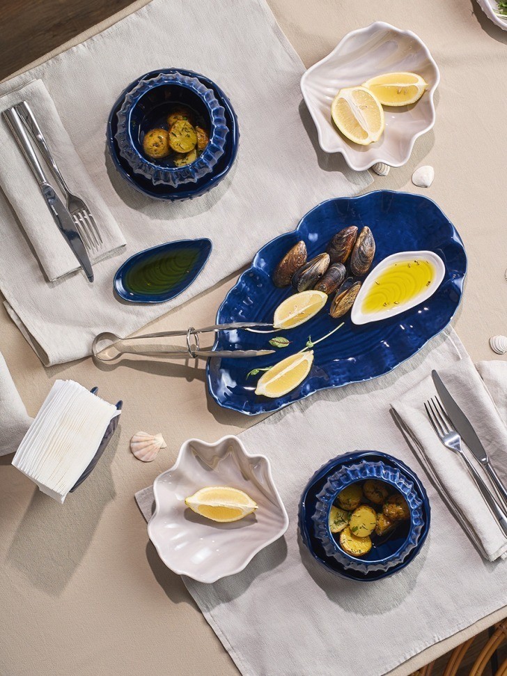 Набор из 2 салатников actinia синего цвета из коллекции sea treasures, 640 мл (78787)