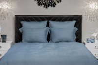 Комплект постельного белья Муар, бамбук, сине-зеленый, Полуторный (145*210) (TT-00014571)