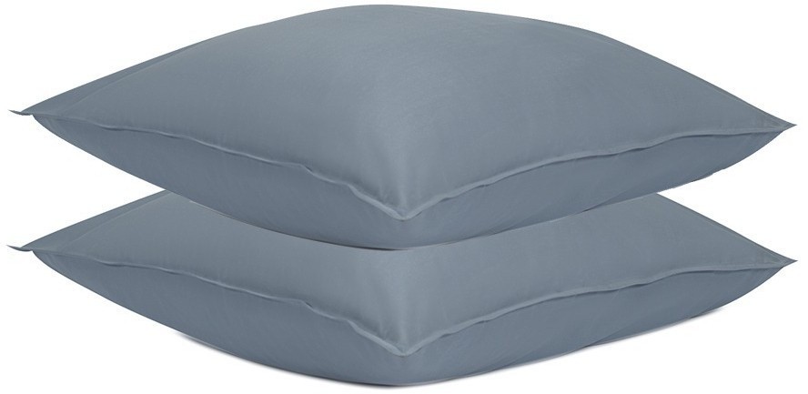 Набор из двух наволочек из сатина джинсово-синего цвета с брашинг-эффектом из коллекции essential, 70х70 см (76091)