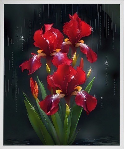 Картина РУБИНОВАЯ ДОЛИНА с кристаллами Swarovski (3177)