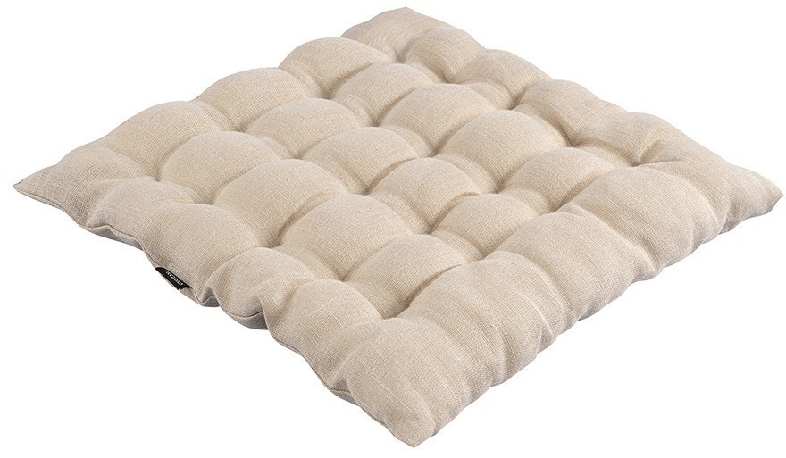 Подушка на стул из стираного льна бежевого цвета из коллекции essential, 40х40x4 см (76797)