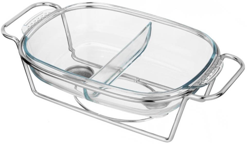 Мармит agness  прямоуг 2 отсека silver 2,45l (781-510)