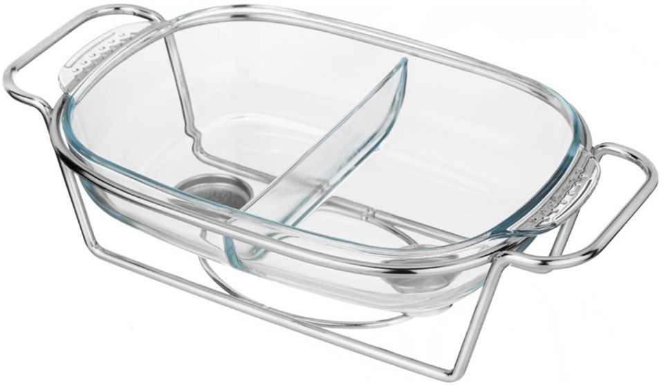 Мармит agness  прямоуг 2 отсека silver 2,45l (781-510)