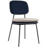 Стул с контрастным кантом pea, велюр, темно-синий/бежевый (77102)