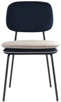 Стул с контрастным кантом pea, велюр, темно-синий/бежевый (77102)