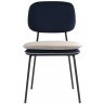 Стул с контрастным кантом pea, велюр, темно-синий/бежевый (77102)