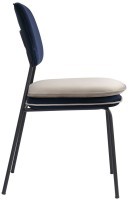 Стул с контрастным кантом pea, велюр, темно-синий/бежевый (77102)