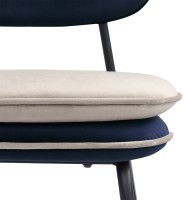 Стул с контрастным кантом pea, велюр, темно-синий/бежевый (77102)