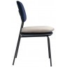 Стул с контрастным кантом pea, велюр, темно-синий/бежевый (77102)